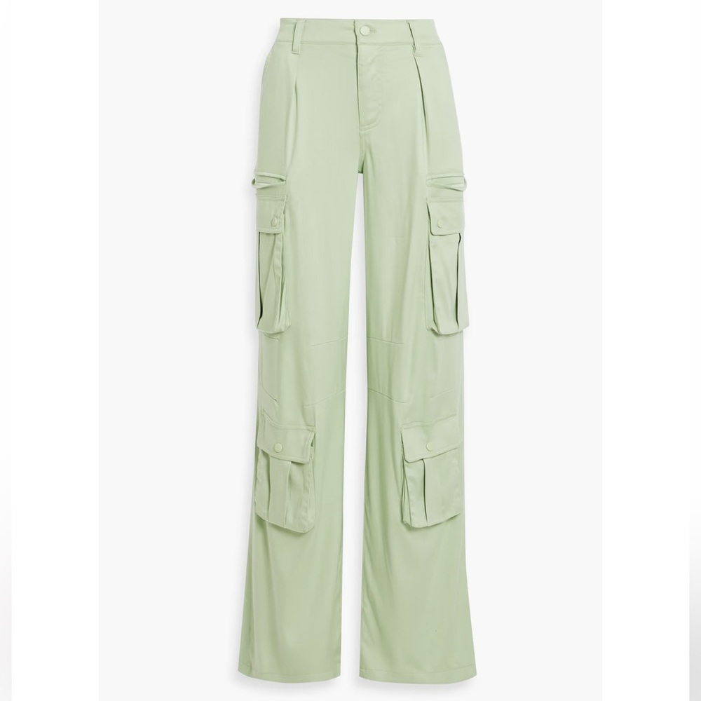 Alice + Olivia Light Green Wide Leg Cargo Pants - Picture 7 of 9